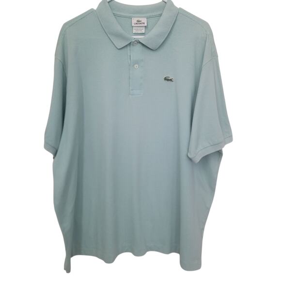 Lacoste Polo Shirt Sz 9 4XL Classic Fit Shortsleeve Blue 100% Cotton Preppy Golf - Picture 1 of 15